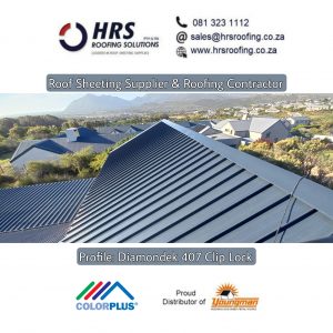 HRS Roofing IBR Corrugated Diamondek 407 Springlok 700 zincalume colorbond charcoal colorplus clip lock roof sheeting cape town 1 300x300 - HRS Roofing IBR Corrugated Diamondek 407 Springlok 700 zincalume colorbond charcoal colorplus clip lock roof sheeting cape town