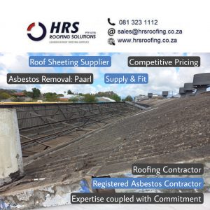 HRS Roofing IBR Corrugated Diamondek 407 Springlok 700 zincalume colorbond charcoal colorplus roof sheeting Registered Asbestos Contractor 300x300 - Asbestos Roof Removal & Disposal